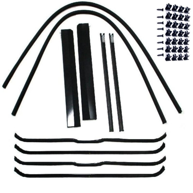 WINDOW CHANNEL KIT - 41-47 PICKUP WITH METAL FRAME ON GLASS