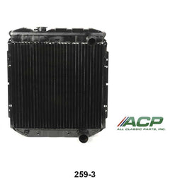 COPPER/BRASS RADIATOR - 63-65 FLCN/CMT, 64-66 MUST W/260/289 3 CORE