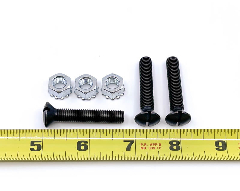 DOOR HINGE SCREW - 37-40 PASS SET OF 3 BLACK SCREWS - 1-3/4" LONG