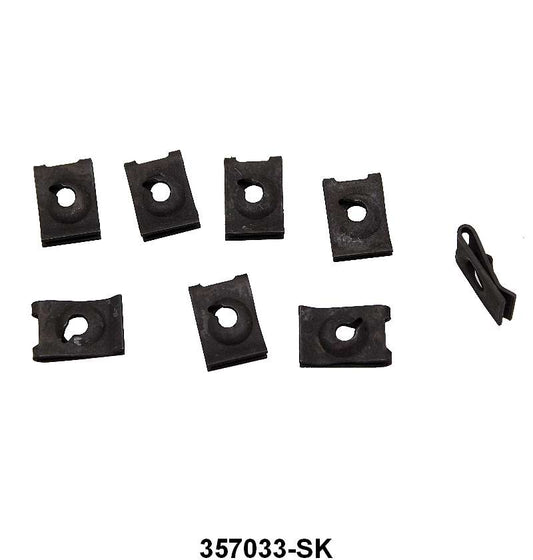 HEADLIGHT DOOR RETAINER CLIP KIT - 65-66 MUSTANG 8 PIECES