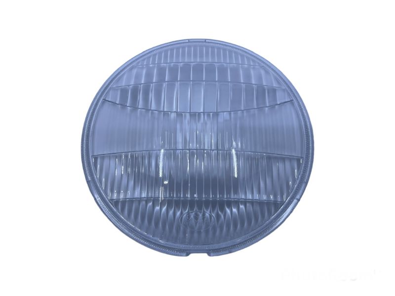 HEADLIGHT GLASS LENS WITH FORD LOGO - 33-34 PASS/PU, 9-1/8"