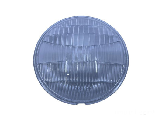 HEADLIGHT GLASS LENS WITH FORD LOGO - 33-34 PASS/PU, 9-1/8"