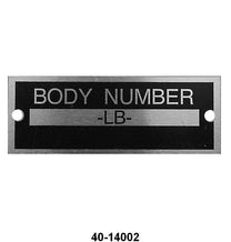 FIREWALL BODY NUMBER PLATE - 33-34 PASSENGER