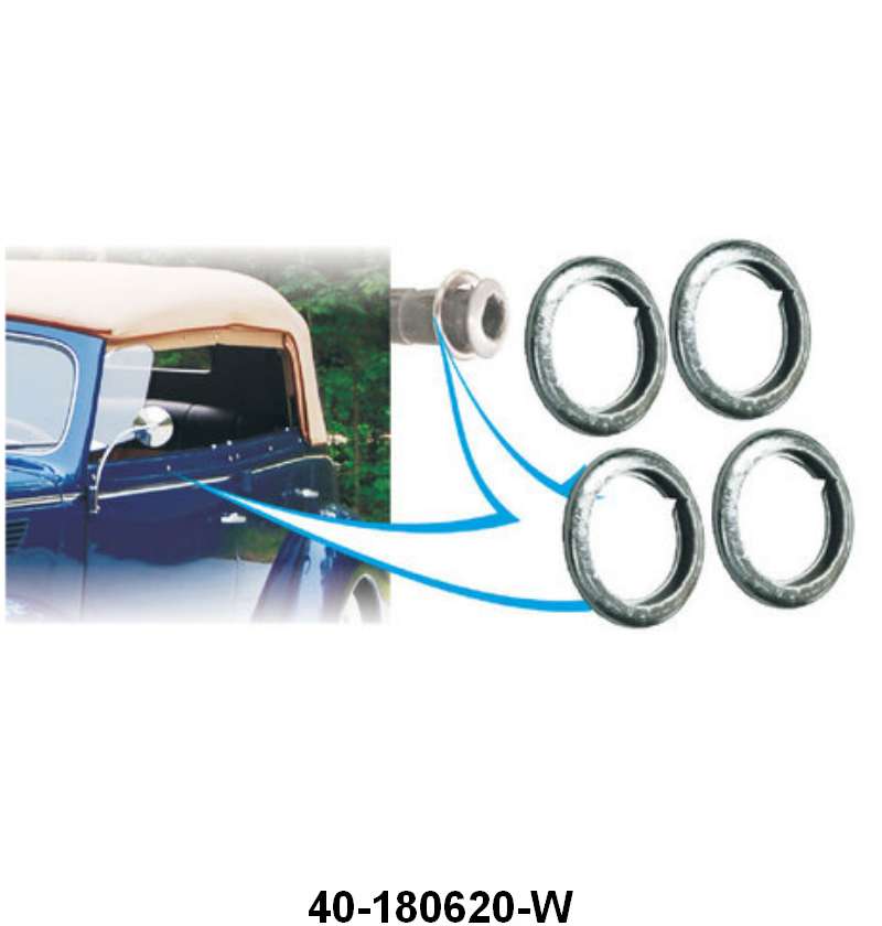 BODY CURTAIN ROD SOCKET WASHERS - 32-38 ROADSTER/PHAETON 4 pcs
