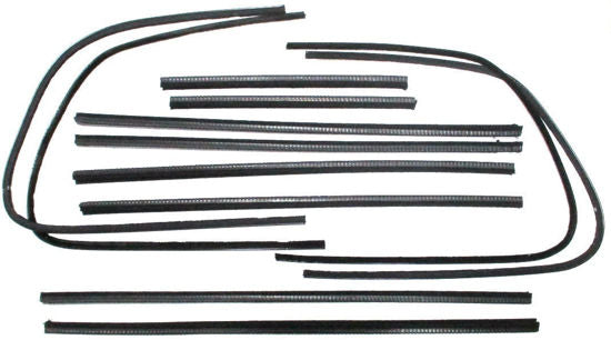 STAINLESS REAR DOOR & QUARTER WINDOW CHANNEL KIT - 34 4DR SDN W/CENTER HANDLE