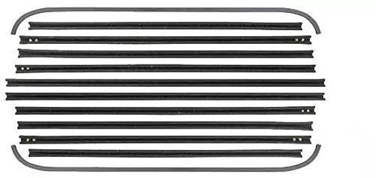 STAINLESS REAR DOOR WINDOW CHANNEL KIT - 34 4DR SDN W/FRONT HANDLE