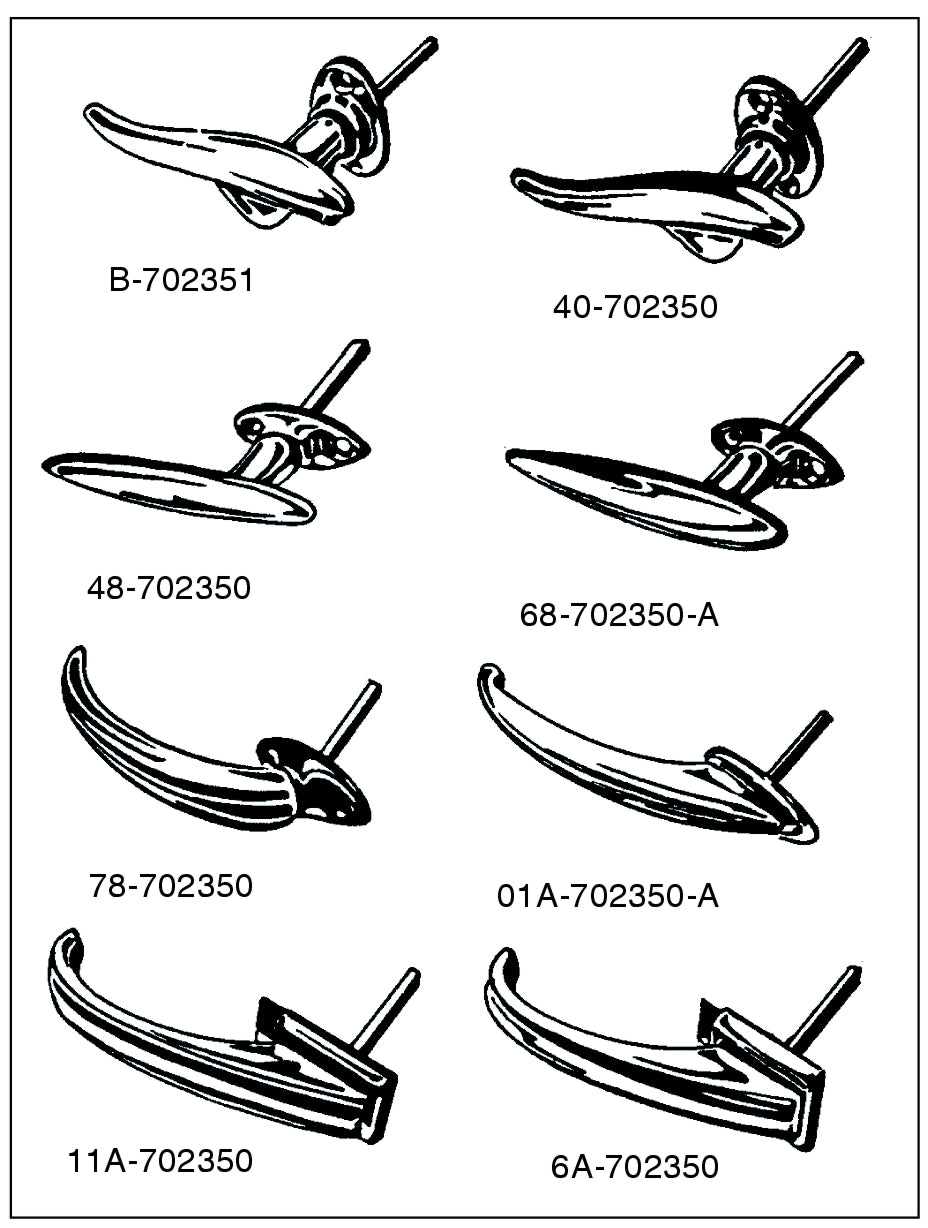 OUTSIDE DOOR HANDLE - 32 3W CPE, 33-34 COUPE/SEDAN RH, CHROME