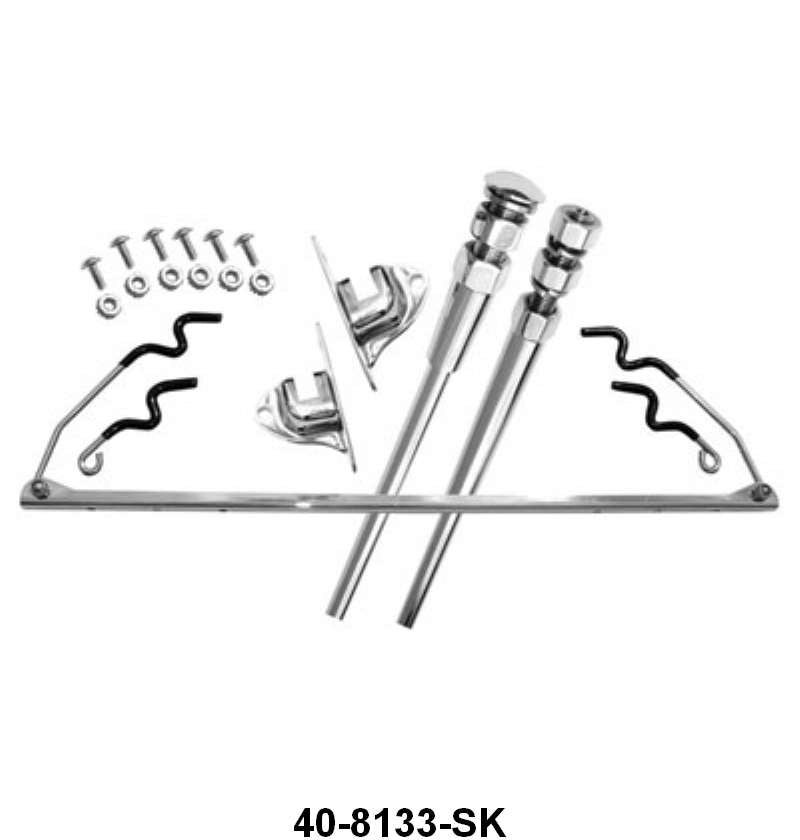Packard Radiator Support Rods STAINLESS RADIATOR SUPPORT RODS/HOOD PROP KIT - 33-36 PASSENGER, 35-37 ...