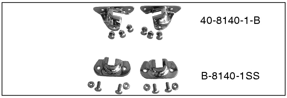STAINLESS RADIATOR SUPPORT ROD FIREWALL BRACKETS - 33-39 STD PASS, 35-37 PICKUP