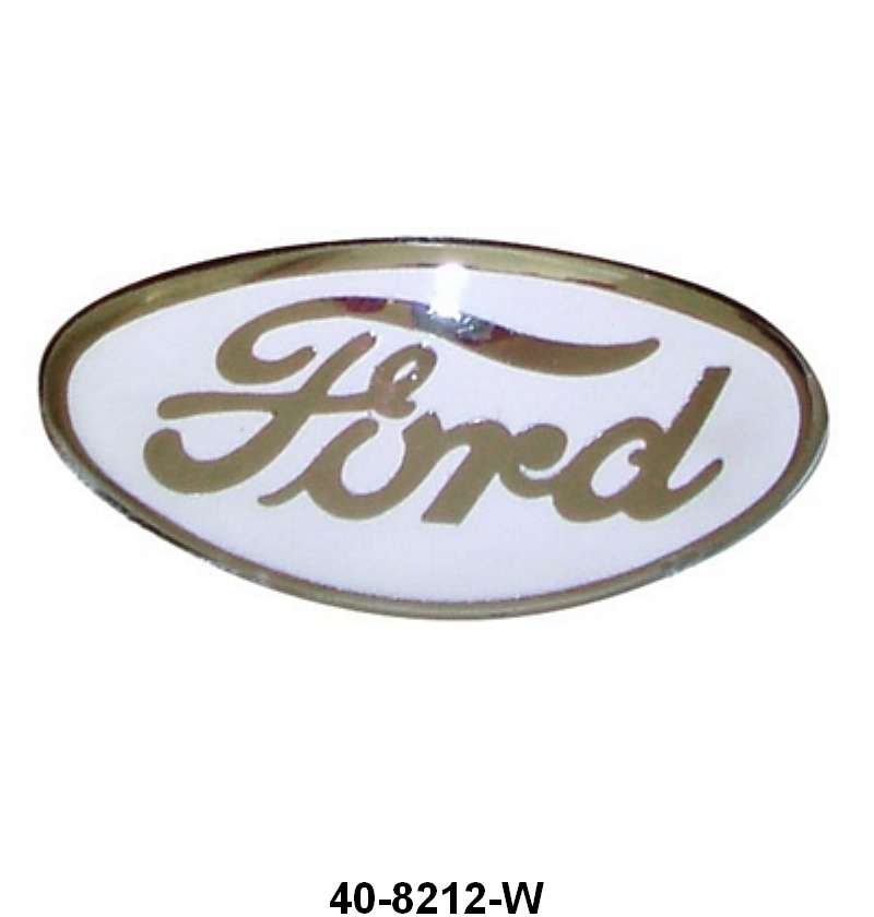 PORCELAIN GRILLE SHELL ORNAMENT EMBLEM - 34 PASSENGER WHITE