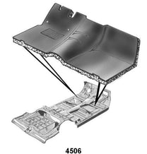 RUBBER FRONT FLOOR MAT - 55-56 PASS, MERC,  BLACK REPLACEMENT TYPE