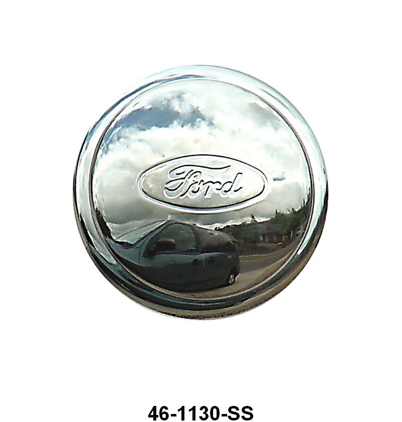 STAINLESS HUB CAP - 34 PASS/PICKUP 4-CYL WITH "FORD" OVAL