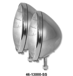 HEADLIGHTS WITH FORD SCRIPT - 33-34 PICKUP 12V STAINLESS