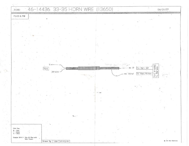 HORN MOTOR WIRE - 33-34 PASS/PICKUP