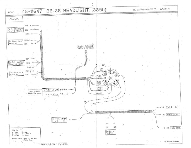 HEADLIGHT & TAIL LIGHT WIRING HARNESS - 36 PASS/PICKUP WITH ELECTRIC FUEL GAUGE