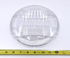 HEADLIGHT GLASS LENS WITH FORD LOGO - 35 PASS, 35-39 PICKUP, 7-7/8"