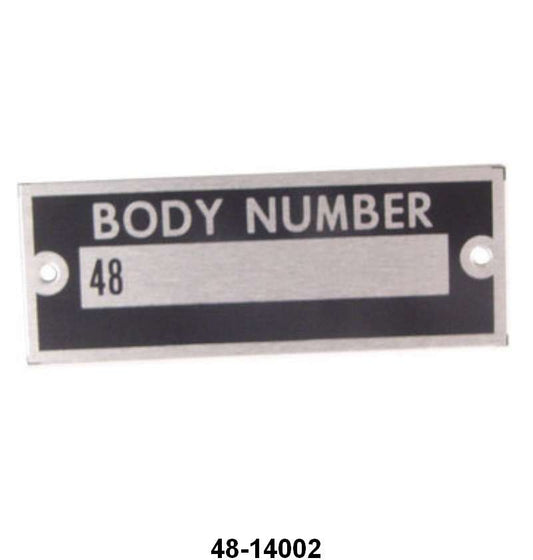 FIREWALL BODY NUMBER PLATE - 35 PASSENGER