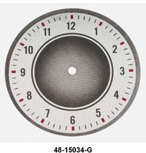 GLOVE BOX CLOCK FACE - 35-36 PASS, GRAY WITH RED