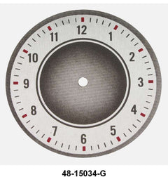 GLOVE BOX CLOCK FACE - 35-36 PASS, GRAY WITH RED