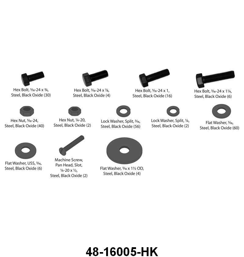 FRONT FENDER BOLT KIT - 35-36 PASSENGER 228 pieces
