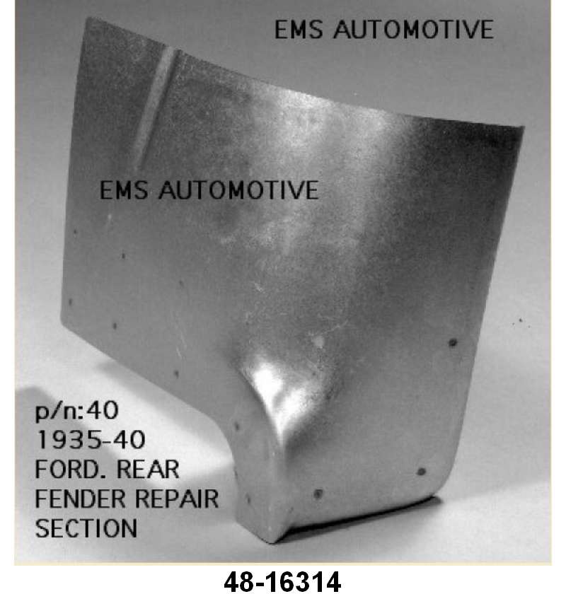 FRONT OF REAR FENDER REPAIR PANEL - 35-40 PASS RIGHT HAND