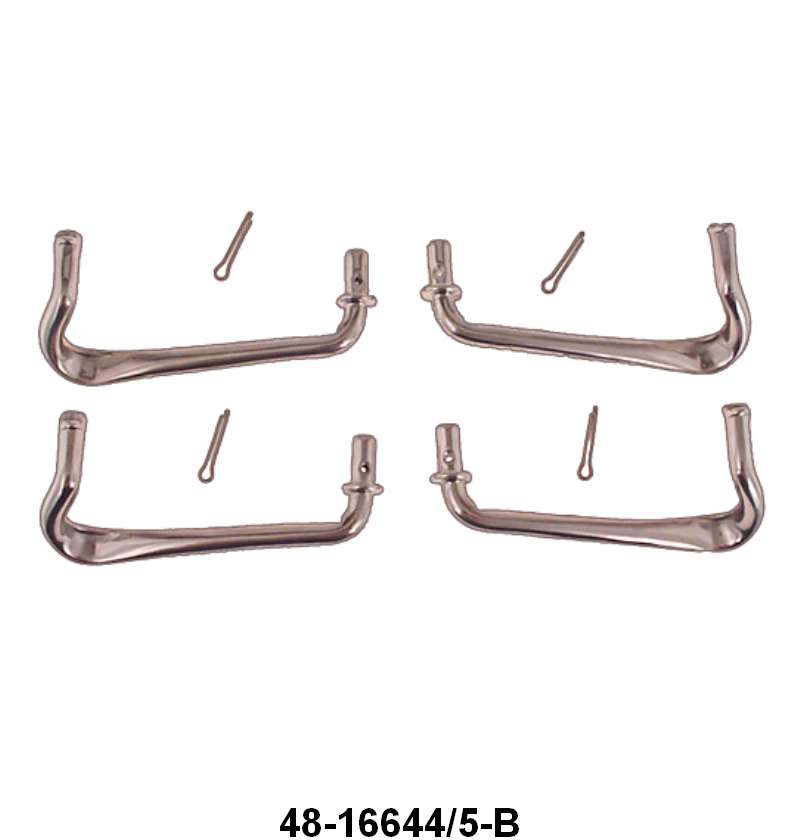POLISHED STAINLESS HOOD HANDLES - 34-36 PASS, 35-37 PICKUP SET OF 4