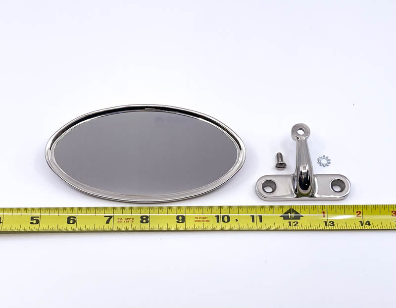 REAR VIEW MIRROR/BRACKET - 35-36 CAB/CONV SDN STAINLESS W/OVAL HEAD