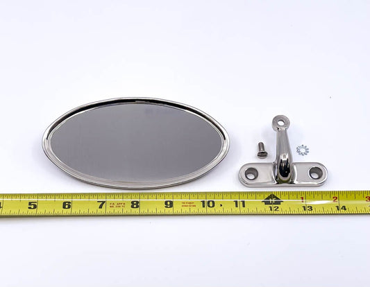 REAR VIEW MIRROR/BRACKET - 35-36 CAB/CONV SDN STAINLESS W/OVAL HEAD