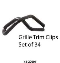 GRILLE TRIM OR HOOD SIDE TRIM CLIPS - 35 PASS SET OF 34 CLIPS
