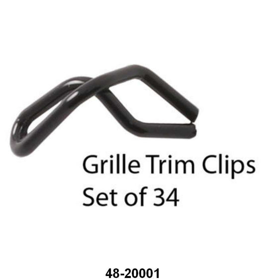 GRILLE TRIM OR HOOD SIDE TRIM CLIPS - 35 PASS SET OF 34 CLIPS