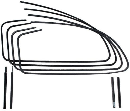 STAINLESS QUARTER WINDOW CHANNEL KIT - 35-36 2 DOOR SEDAN WITH FELT
