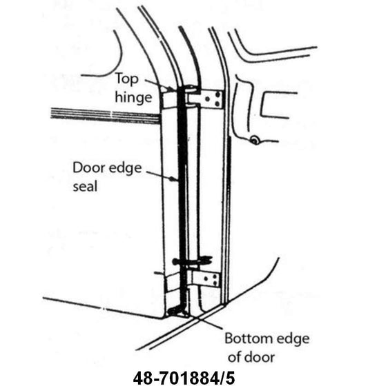FRONT DOOR HINGE SEAL - 35-36 COUPE/CABRIOLET/SEDAN