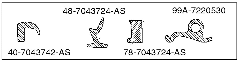 UPPER DOOR SEALS - 35-36 COUPE/2DR SEDAN