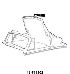 CONVERTIBLE HEADER BOW SEAL - 35-36 CABRIOLET, CONV SEDAN, 37-40 CONV