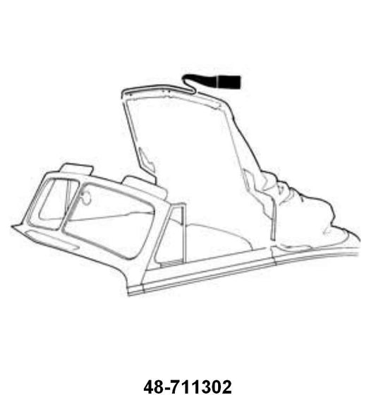 CONVERTIBLE HEADER BOW SEAL - 35-36 CABRIOLET, CONV SEDAN, 37-40 CONV