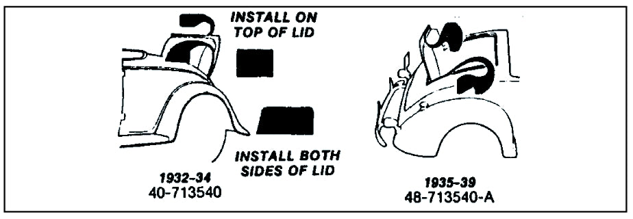 RUMBLE SEAT LID SEAL - 35-39 COUPE/ROADSTER/CABRIOLET