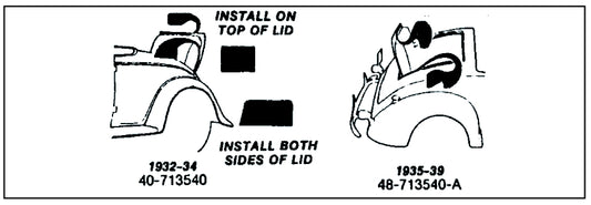 RUMBLE SEAT LID SEAL - 35-39 COUPE/ROADSTER/CABRIOLET