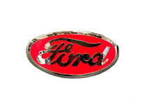 PORCELAIN GRILLE SHELL ORNAMENT EMBLEM - 35-36 PASS, 38 PASS, 36 PICKUP RED