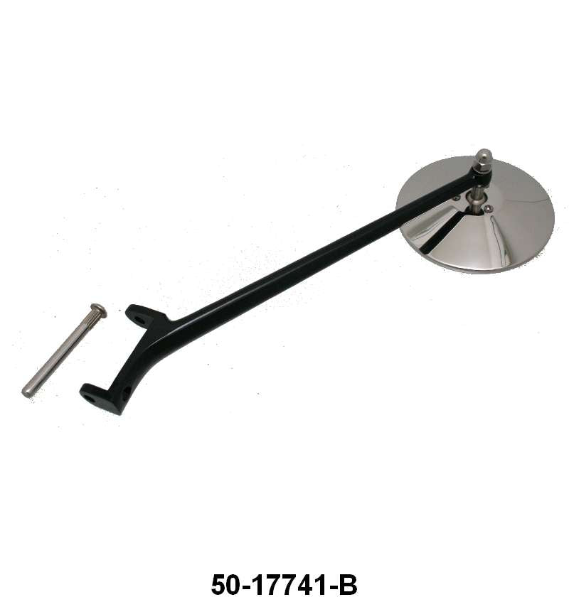 DOOR HINGE PIN MIRROR - 35-47 PICKUP BLACK ARM 4" MIRROR