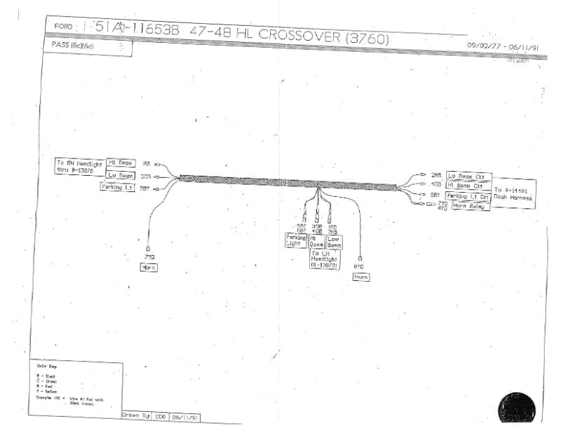 HEADLIGHT WIRING HARNESS - LATE -47-48 PASSENGER