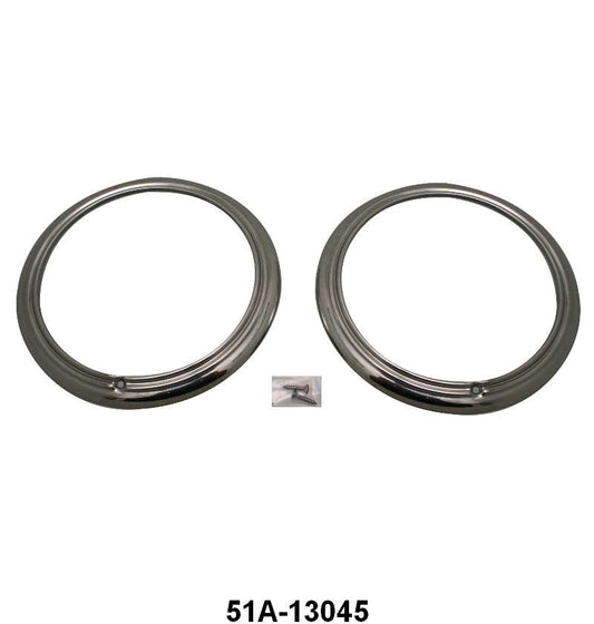HEADLIGHT DOOR/BEZELS - 46 PASS STAINLESS W/1 RIB