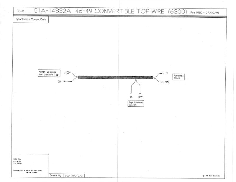 CONV TOP CONTROL SWITCH TO CIRCUIT BREAKER WIRE - 46-49 CONV