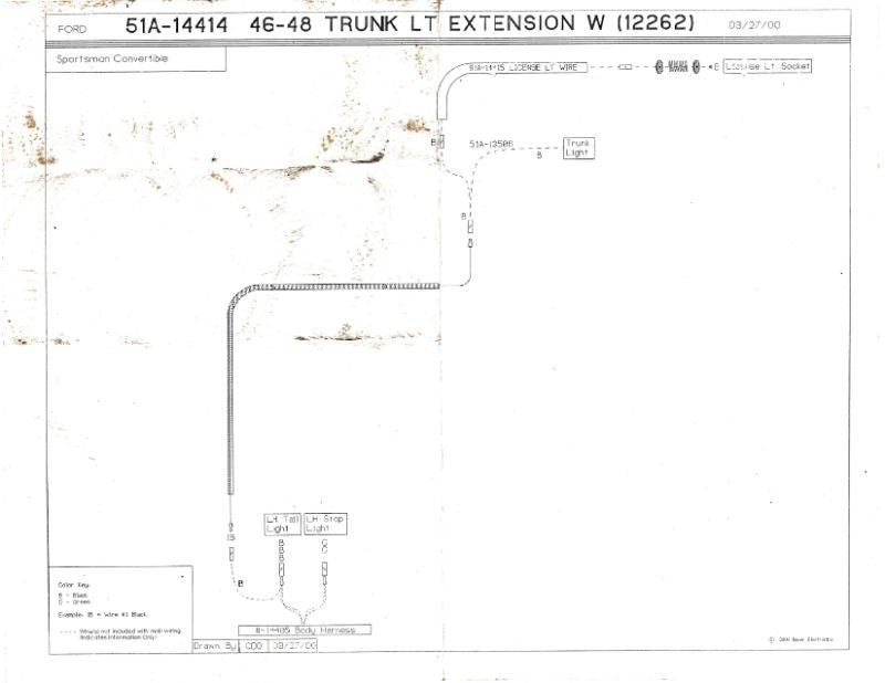 ACCESSORY TRUNK LIGHT EXTENSION WIRE - 46-48 SPORTSMAN