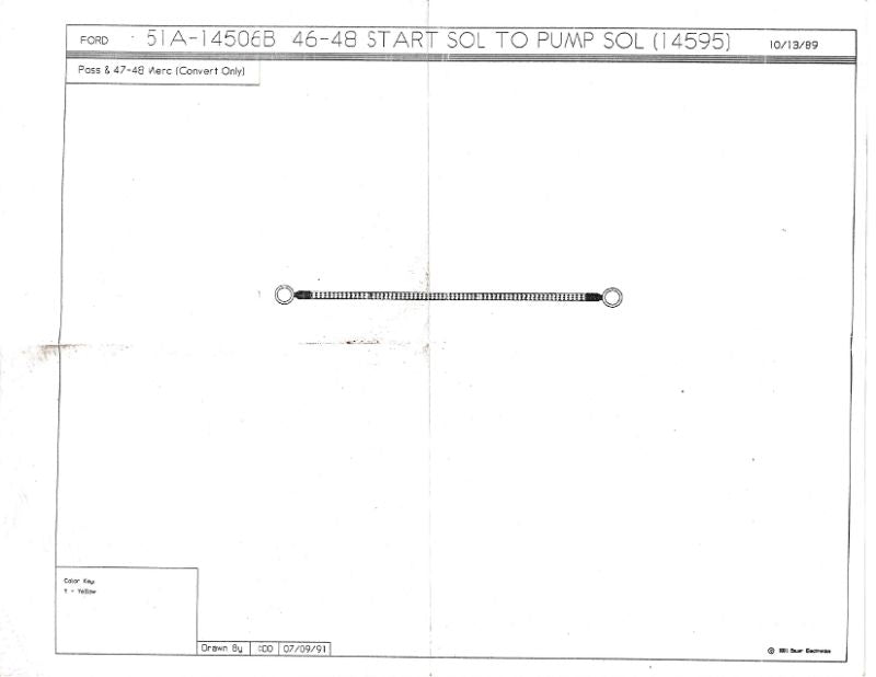 TOP CONTROL SOLENOID TO STARTER SOLENOID WIRE - 46-48 CONV, 47-48 MERC CONV