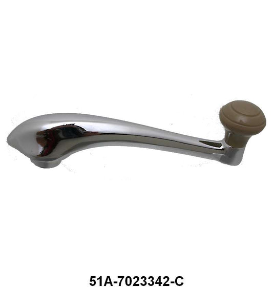 WINDOW CRANK - 46-48 PASS CHROME WITH GRAY TAN KNOB