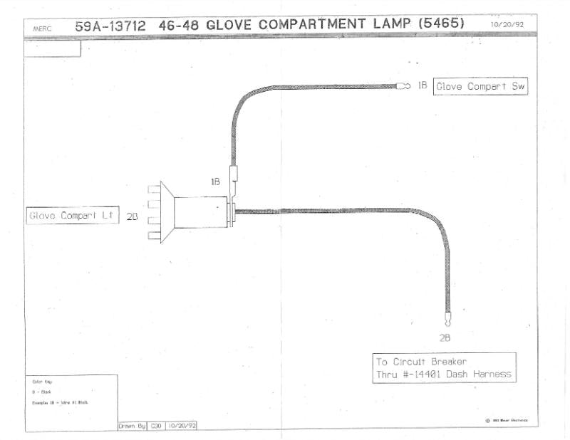 GLOVE BOX LIGHT WIRE - 46-48 MERCURY