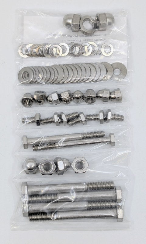 STAINLESS TAILGATE HINGE & TAIL LIGHT BOLT KIT - 48-56 PICKUP