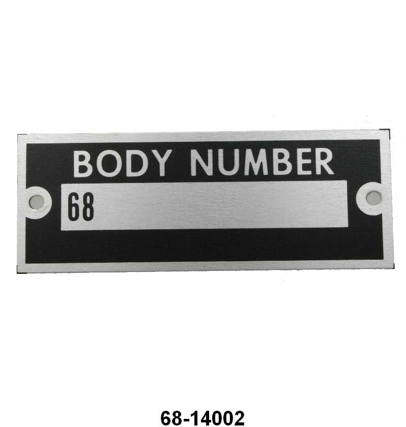 FIREWALL BODY NUMBER PLATE - 36 PASSENGER