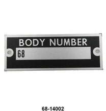 FIREWALL BODY NUMBER PLATE - 36 PASSENGER