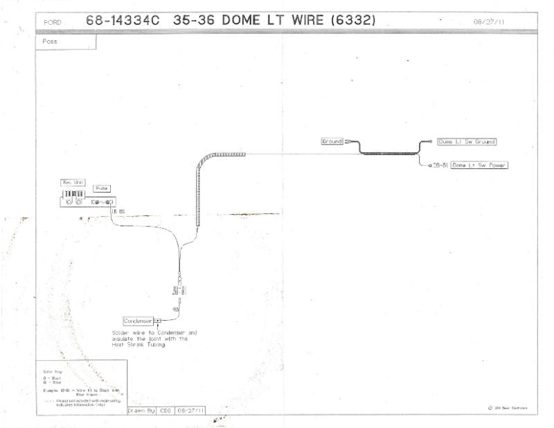 DOME LIGHT SWITCH TO FUSE BLOCK WIRE - 35-36 COUPE, SEDAN